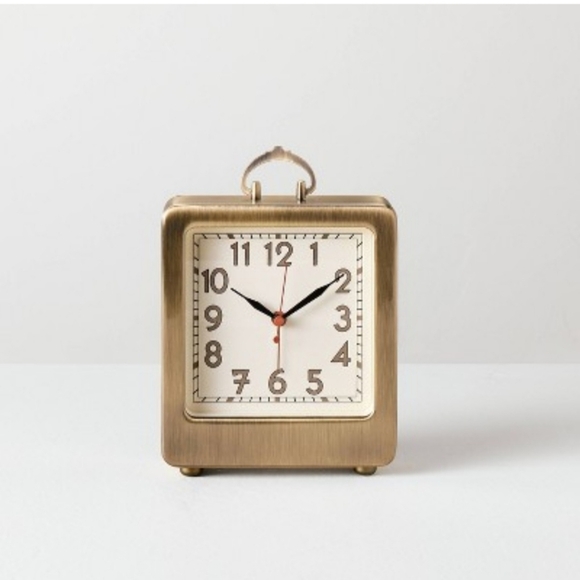 Hearth & Hand Other - Hearth & Hand With Magnolia Mini Analog Table Clock Brass